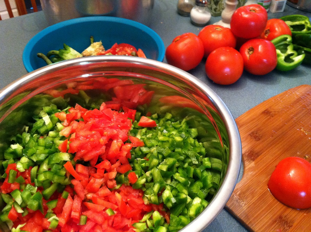 fresh veggies for salsa